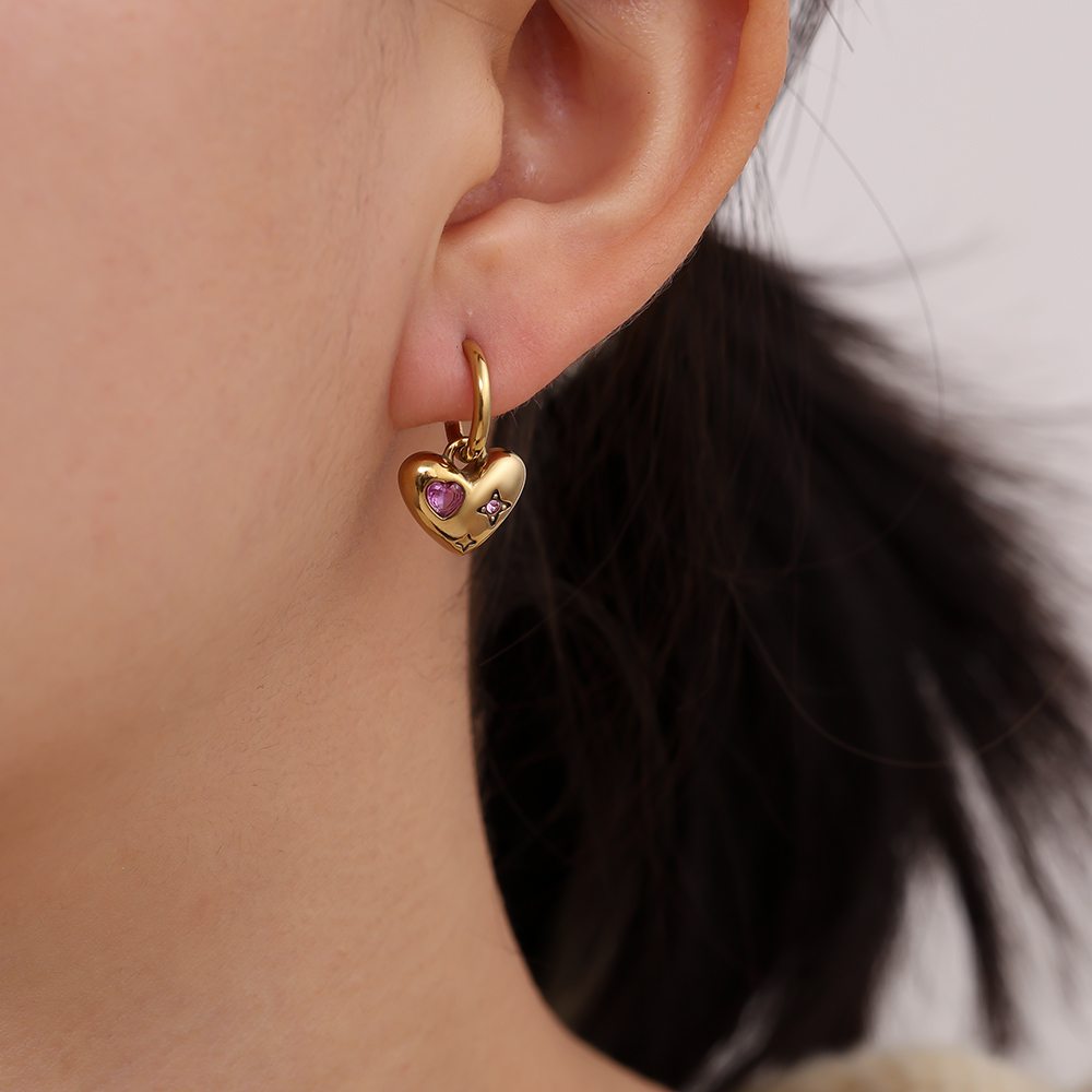 2cm Sweet Heart stainless steel earrings       