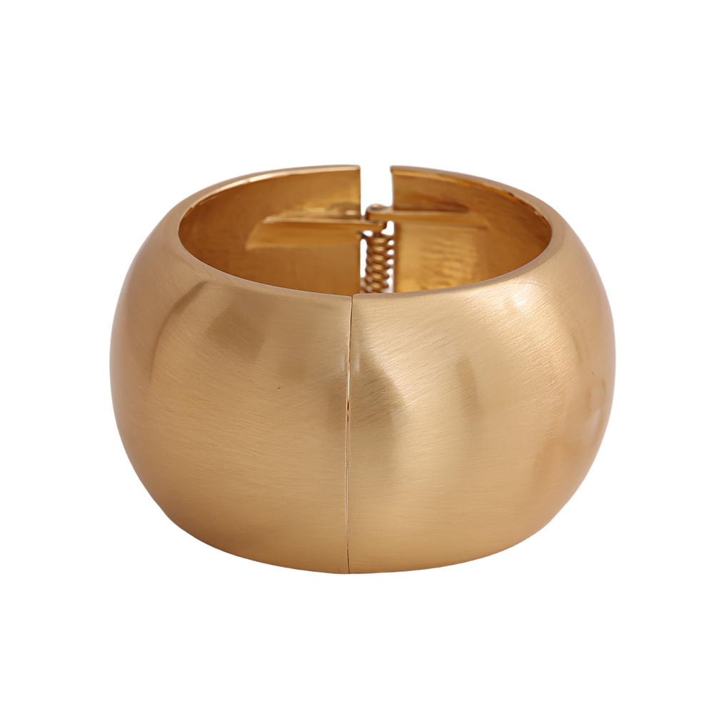 6.5cm wide matt round brass bangle      