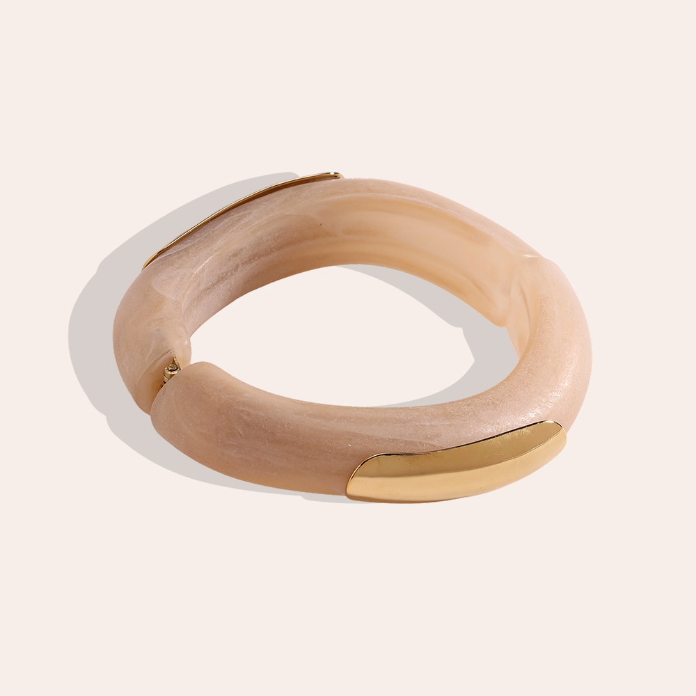 Stainless steel bangle Adjustable resin 