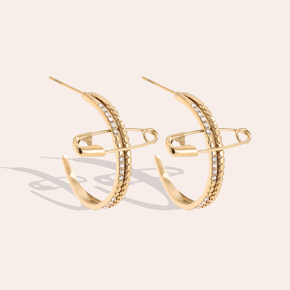 30mm Hoop With Pin Stainless Steel Earrings       