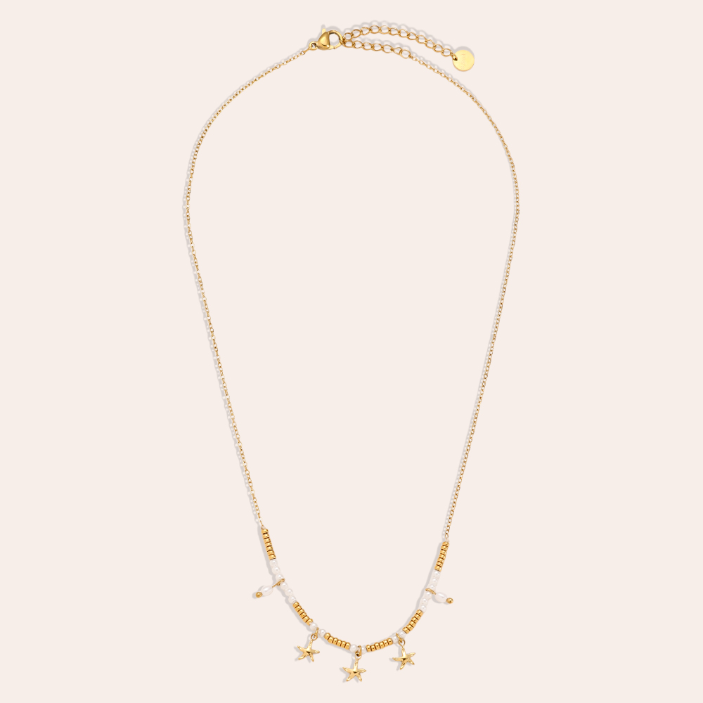 40cm Pearl Star stainless steel necklace