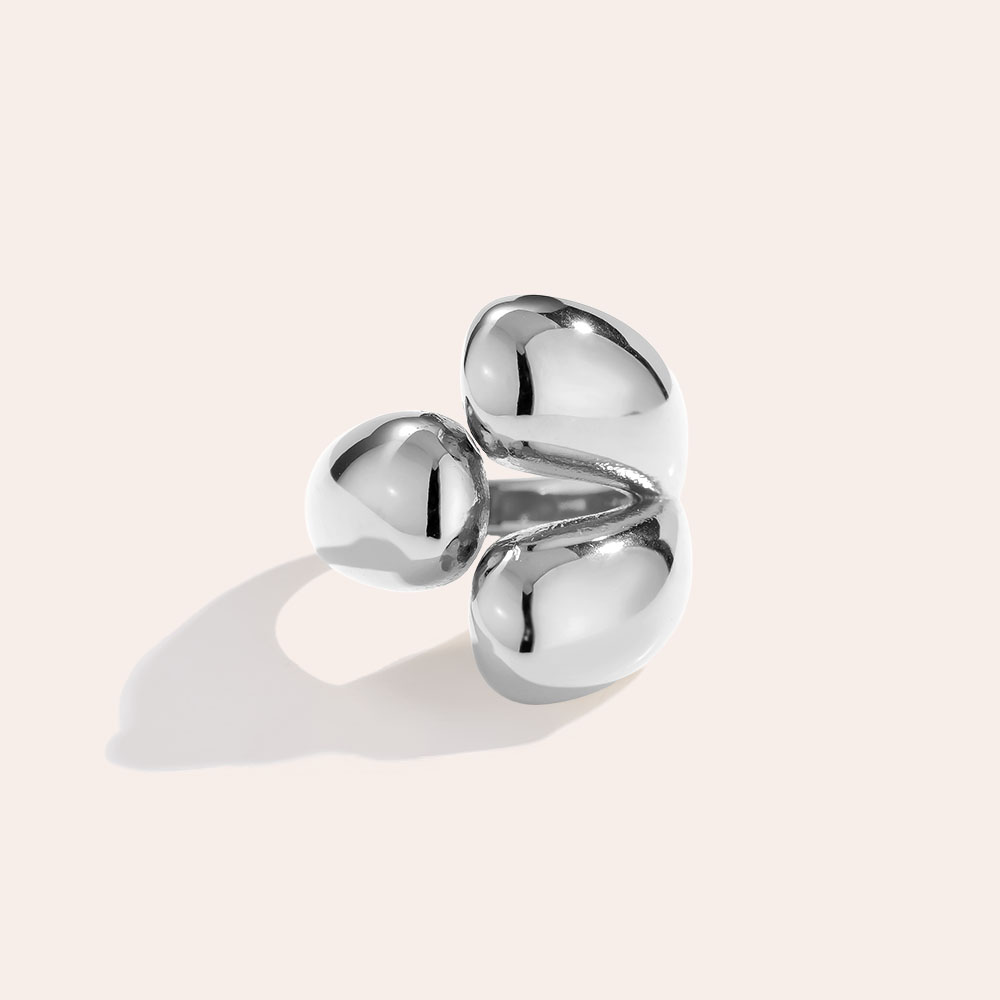 Three Drops stainless steel ring