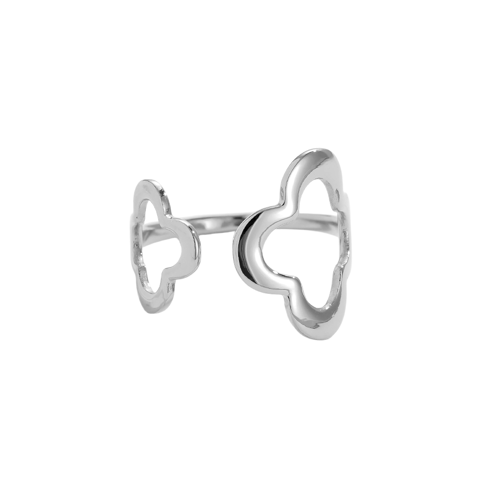 Two Clover stainless steel ring    