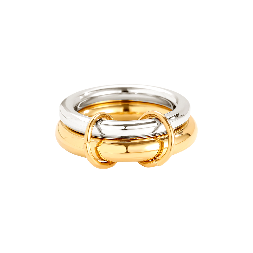 Two Layer Gold And Silver Ring Set Stainless Steel Ring    
