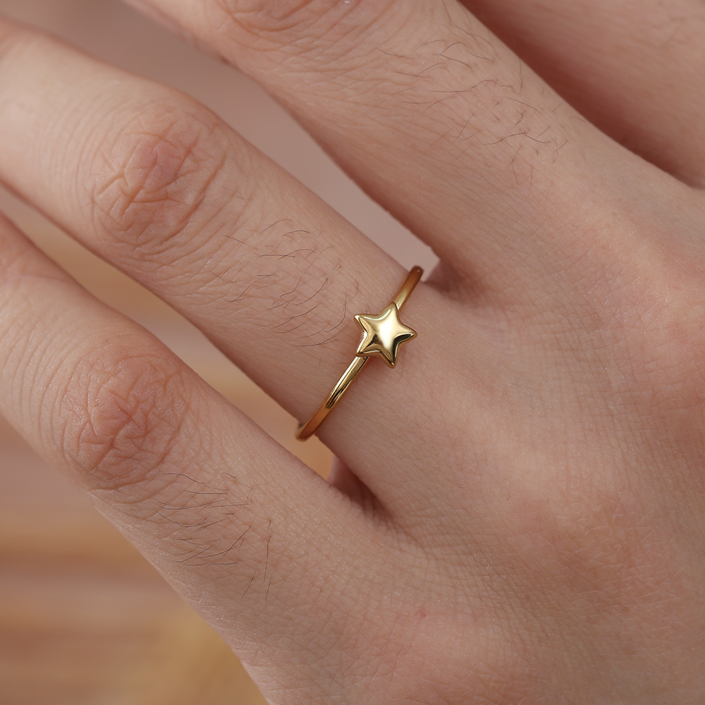 Stainless steel ring Simple Star