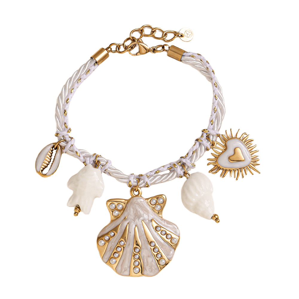 18cm white ocean style stainless steel bracelet    