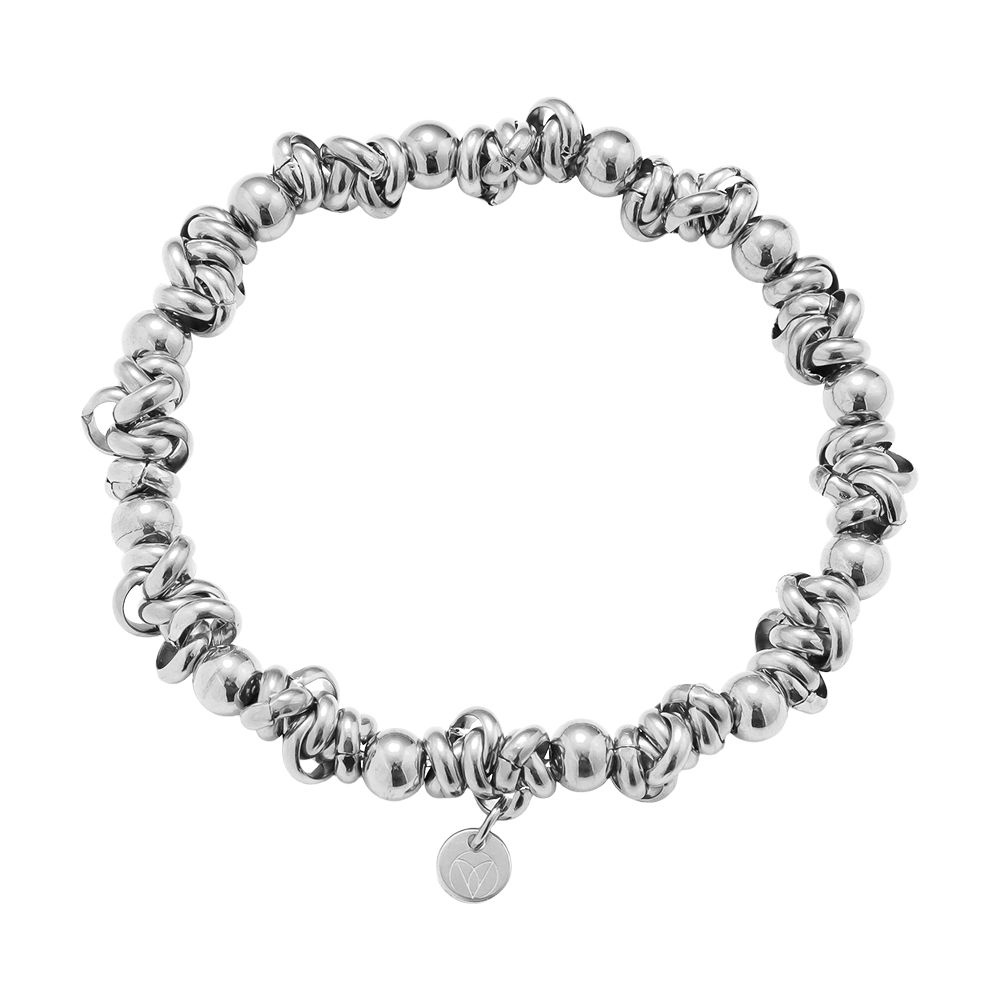 Elastic Rings And Beads stainless steel bracelet    