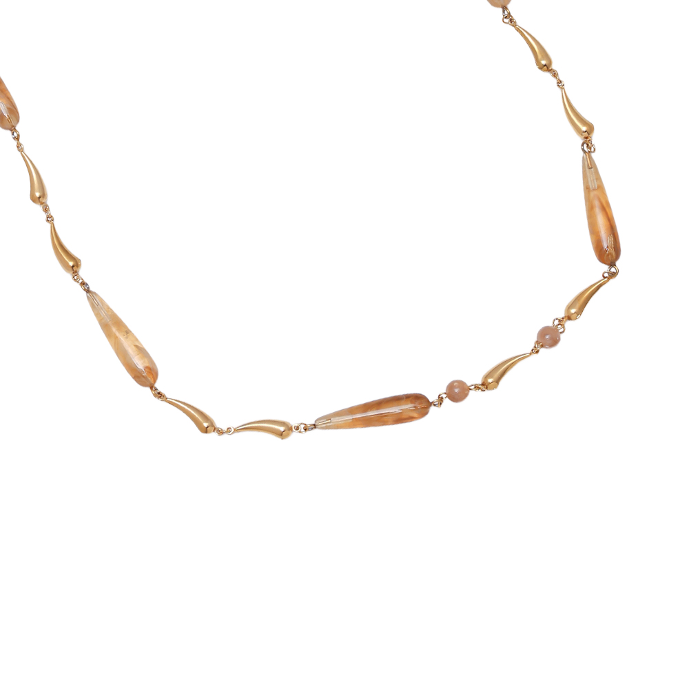 97cm Long Drop Resin Stainless Steel Necklaces   