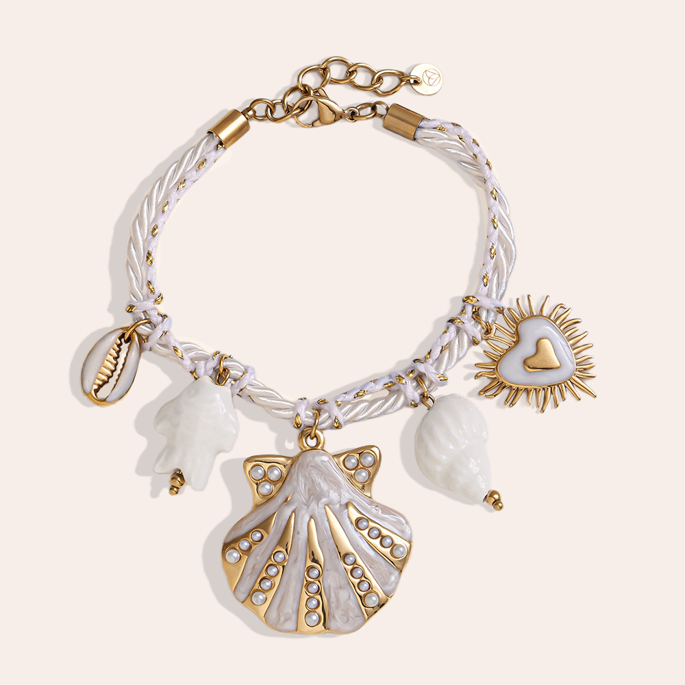 18cm white ocean style stainless steel bracelet    