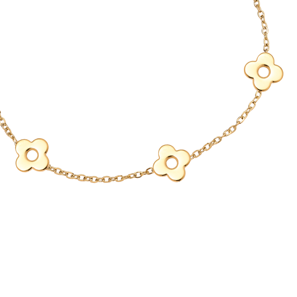 17cm five flower stainless steel bracelet        