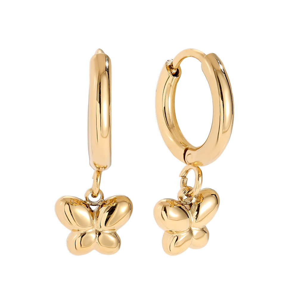 1.2*1.6cm Mini Butterflyflower stainless steel earrings