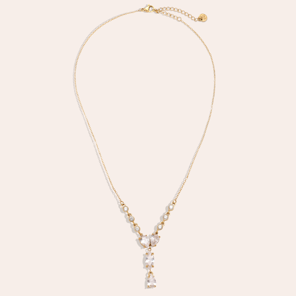 40cm Fancy Sparkling Diamond stainless steel necklace   