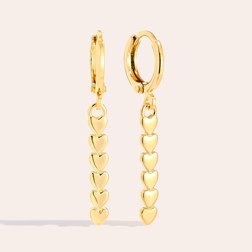 36mm Heart Chain Gold-plated Earrings        
