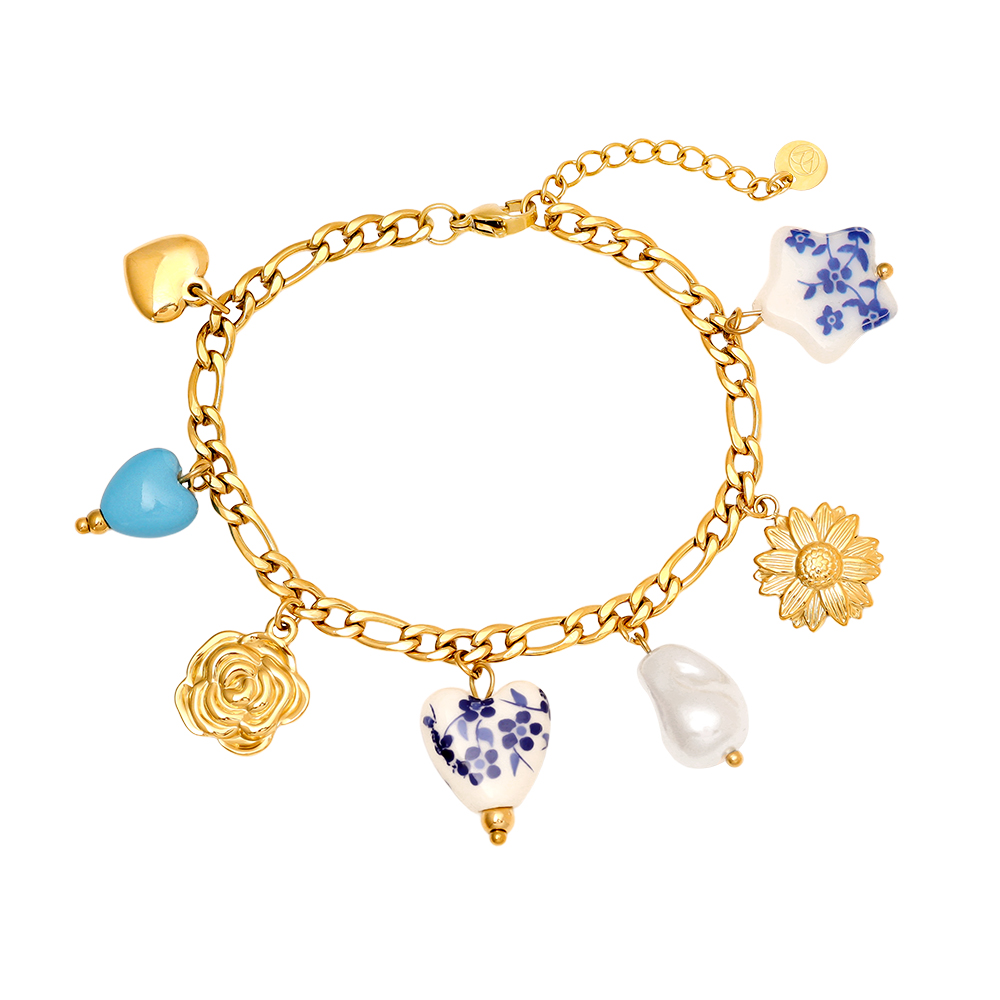 17cm Fancy Charms stainless steel bracelet  