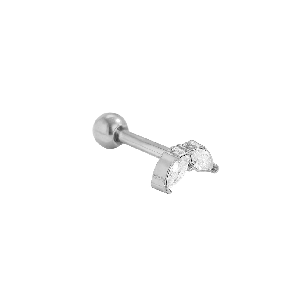6mm Mini Diamond Leaf stainless steel piercing        