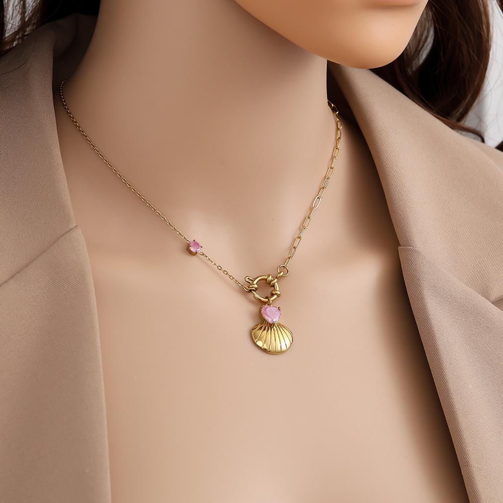 43cm Diamond Shell stainless steel necklace