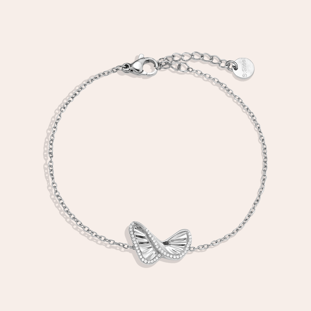 16cm Like Diamond Butterfly stainless steel bracelet   