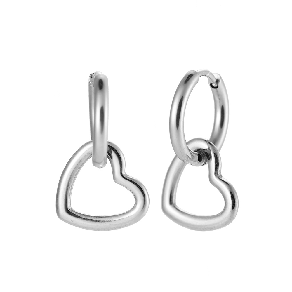 Stainless steel earrings Hollow Heart