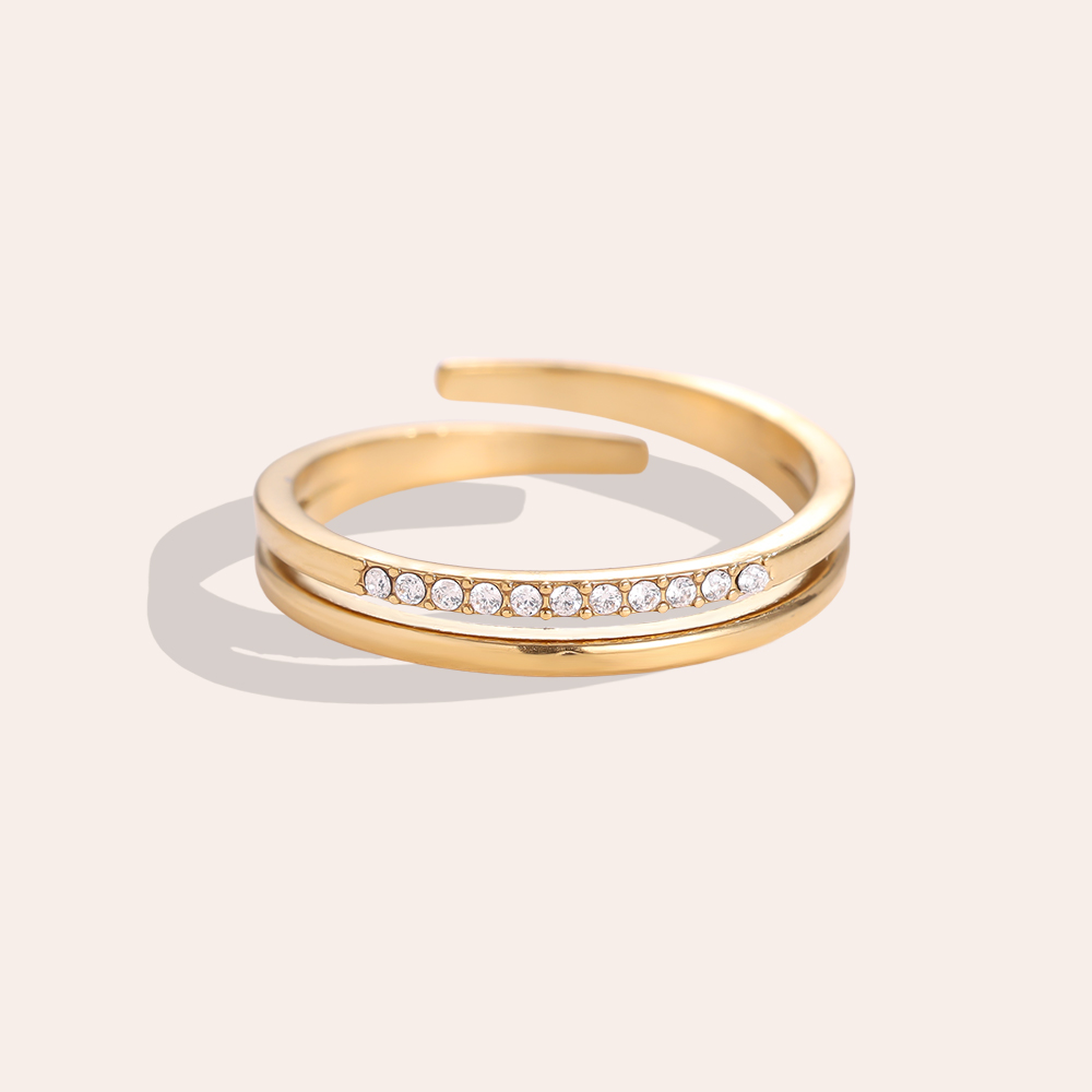 Easy Wraparound Diamond Stainless Steel Ring    