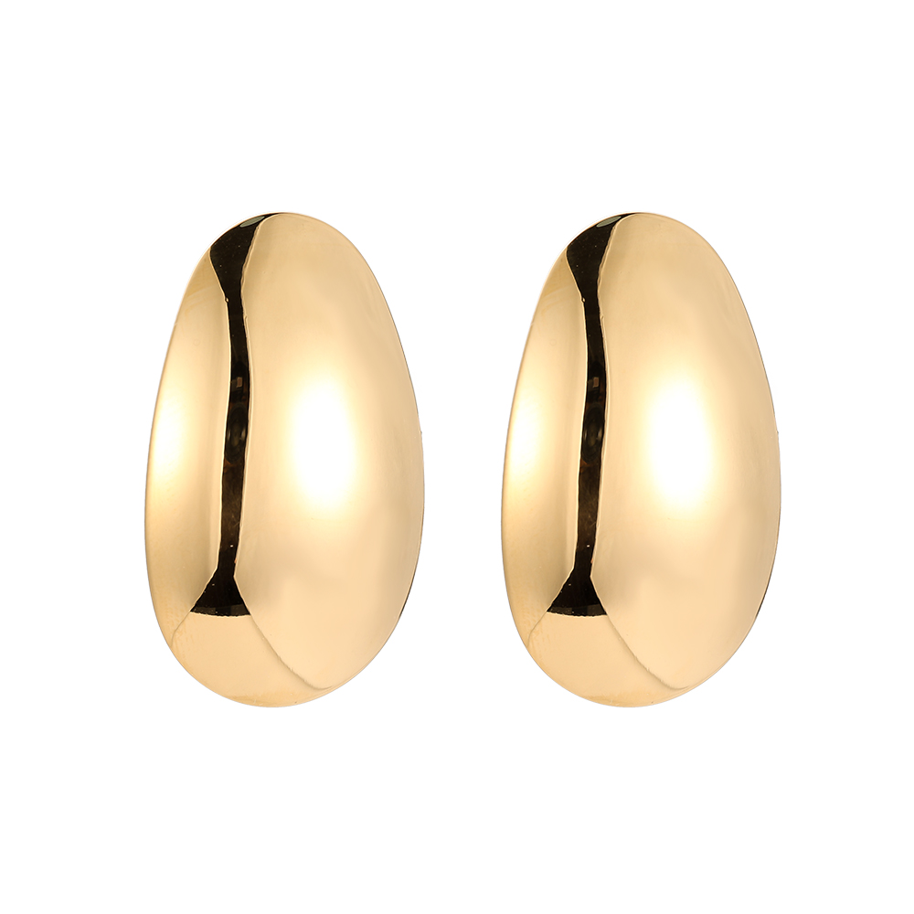 Long Mirror Shield stainless steel stud earrings