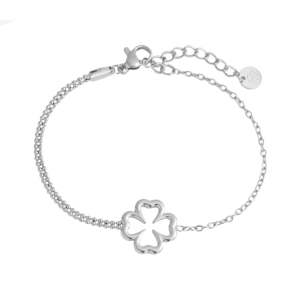 16cm Plain flower stainless steel bracelet       