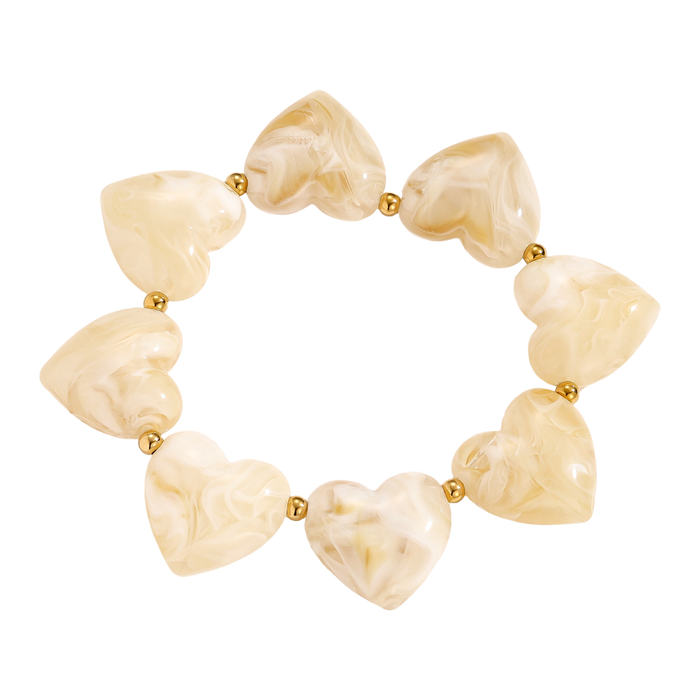 20cm Acrylic Hearts stainless steel bracelet    