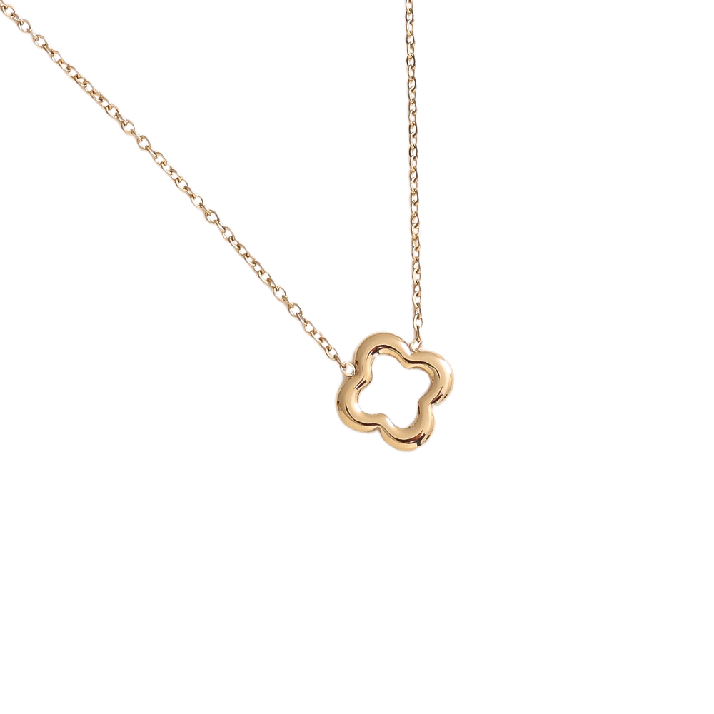 40cm lucky shamrock stainless steel necklace     