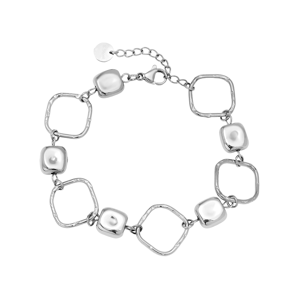 Stainless steel bracelet 17cm Cube Chain