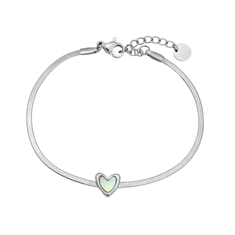 17cm Shell Heart stainless steel bracelet   