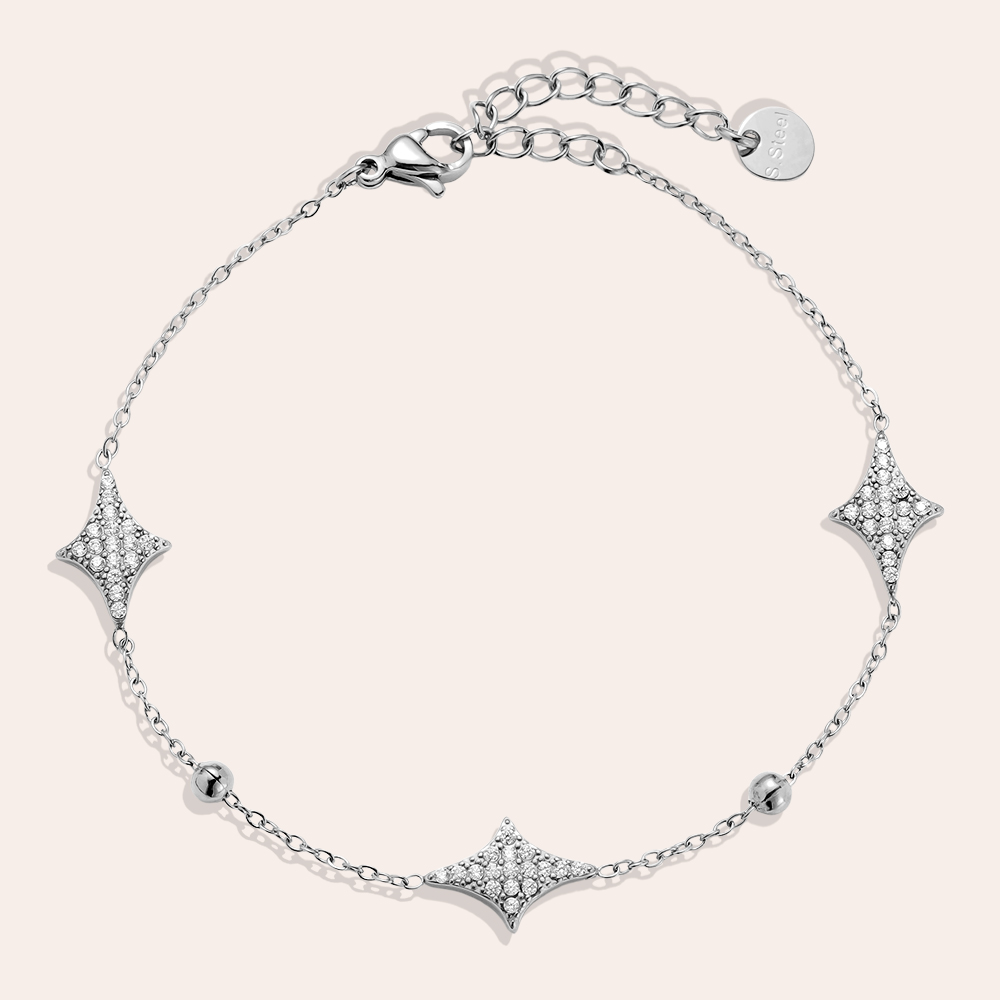 Stainless steel bracelet 16cm Nice Diamond Shape