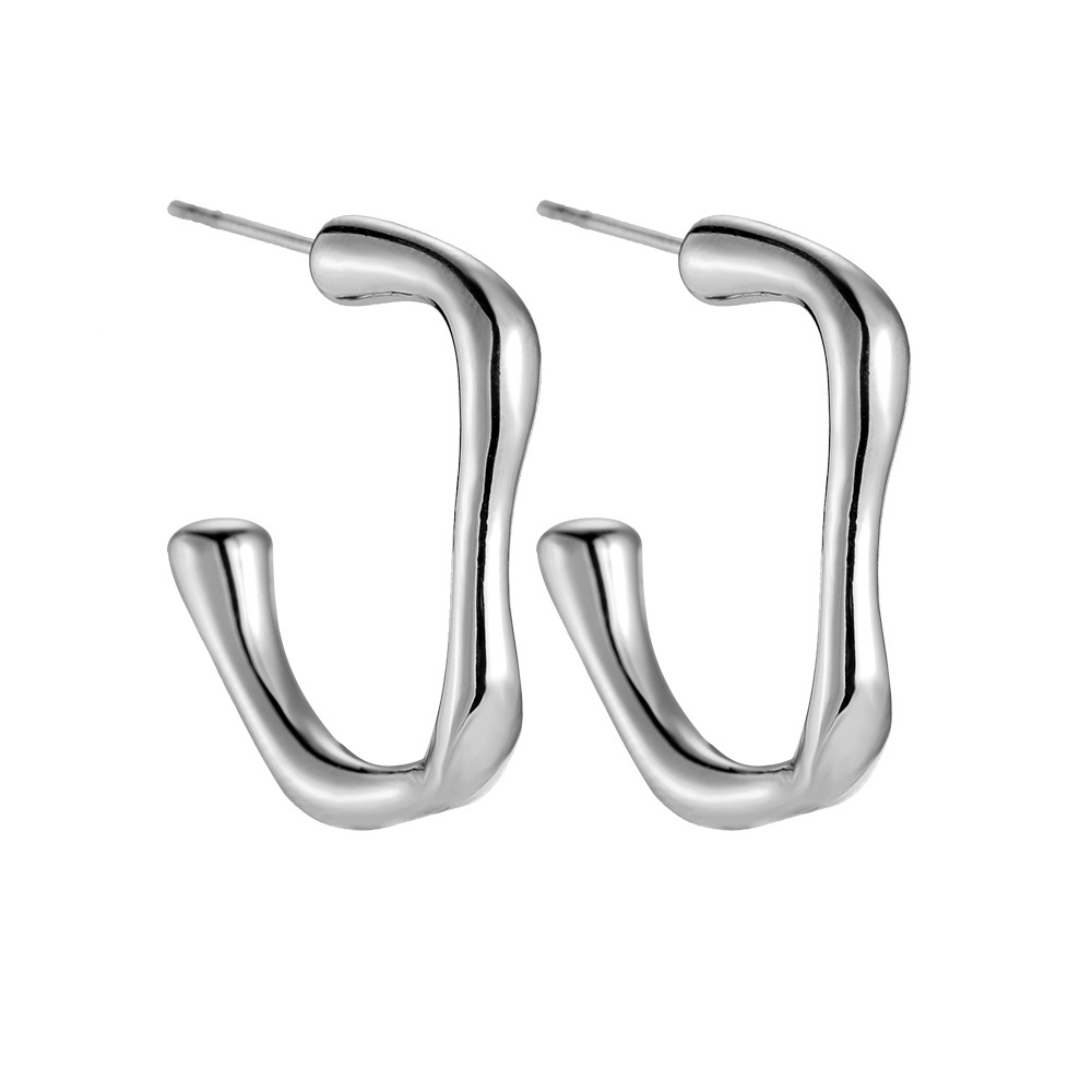 stainless steel earrings Shiny Crooked C