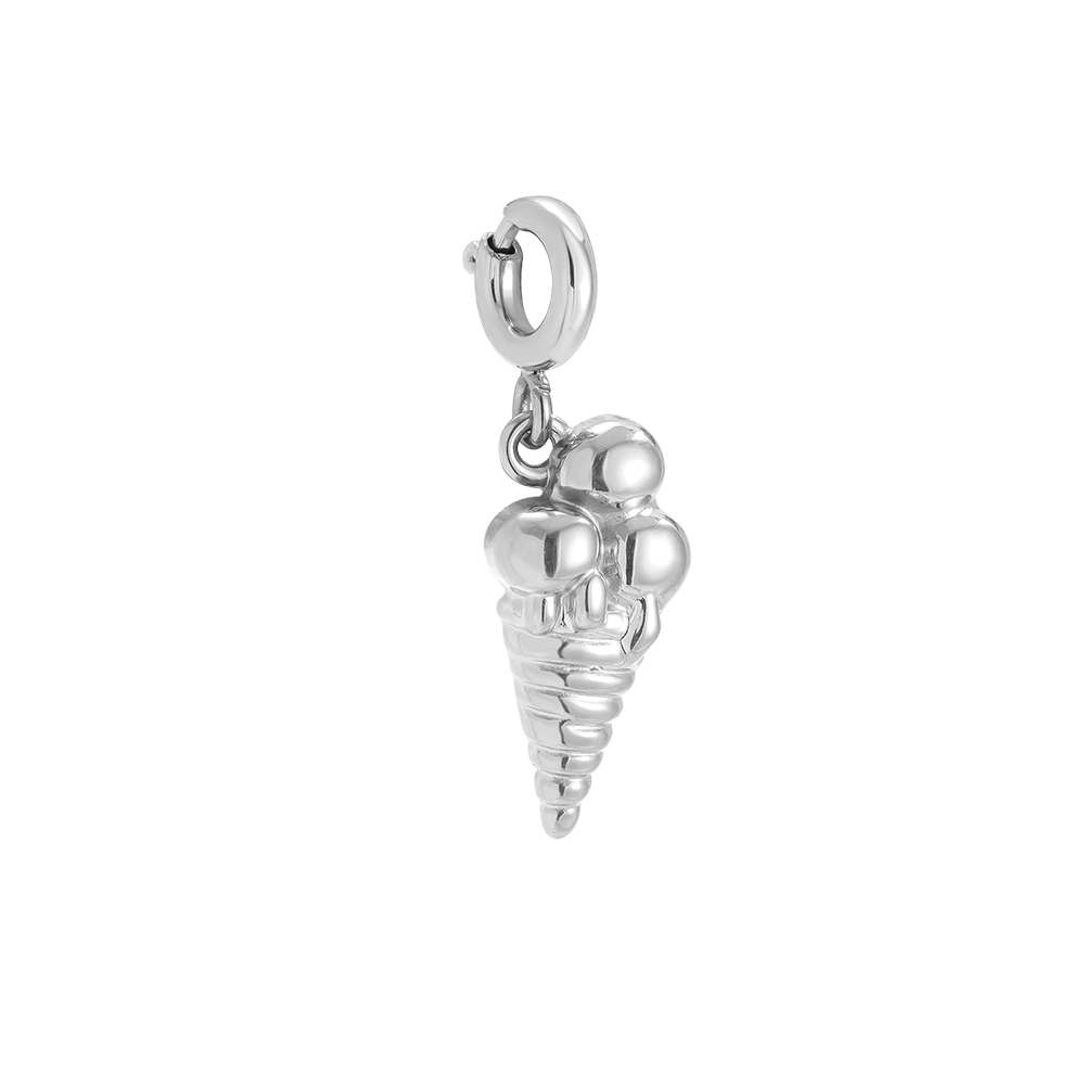 23mm Spring Clasp Ice Cream Stainless Steel Pendant      