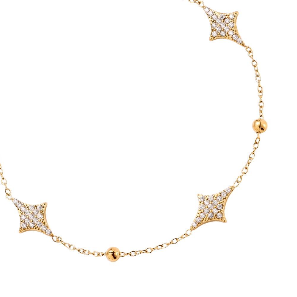 Stainless steel bracelet 16cm Nice Diamond Shape