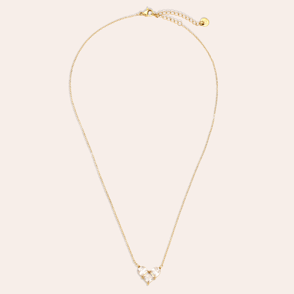 40cm Nice Diamond Heart stainless steel necklace     