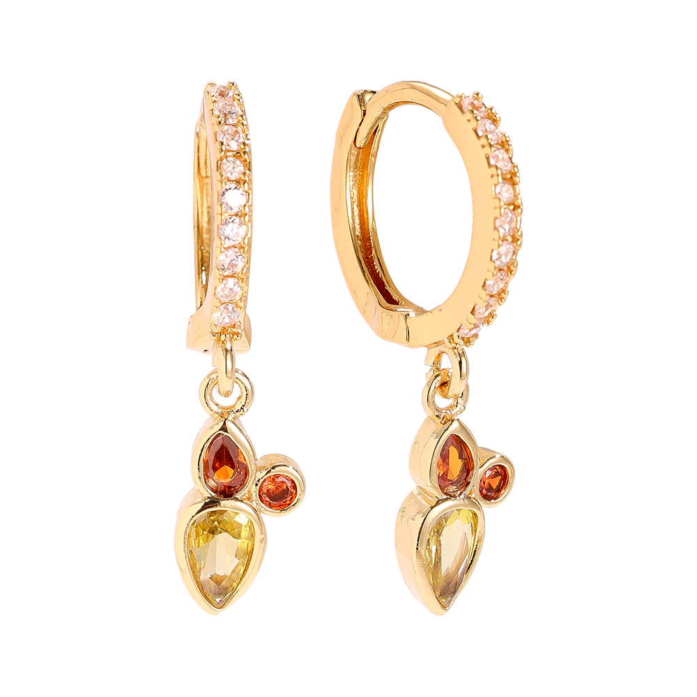 2.5cm Sweet Shape Diamonds Gold-plated Earrings  