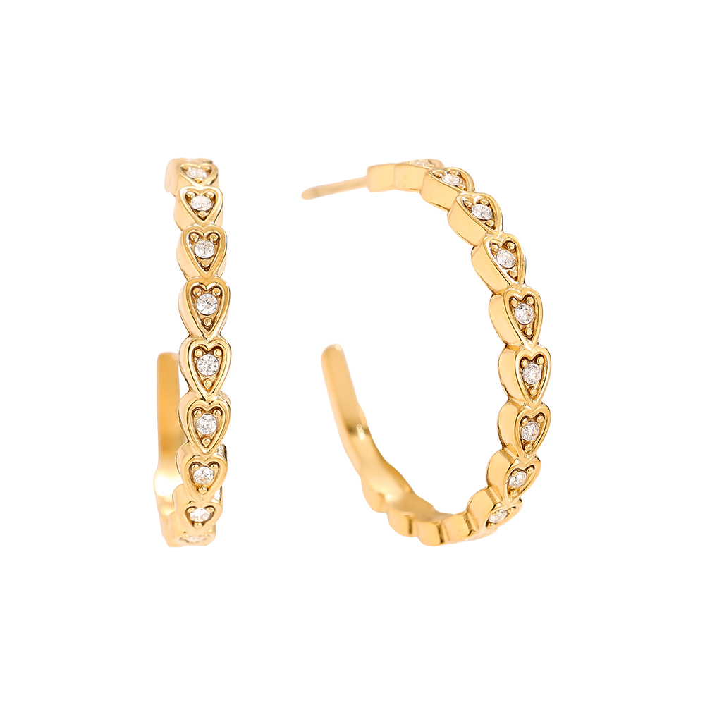 2.2cm Mini Hearts Hoop Stainless Steel Earrings        
