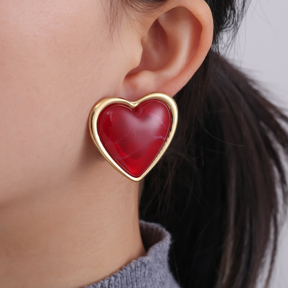 35mm Big Size Heart stainless steel earrings        