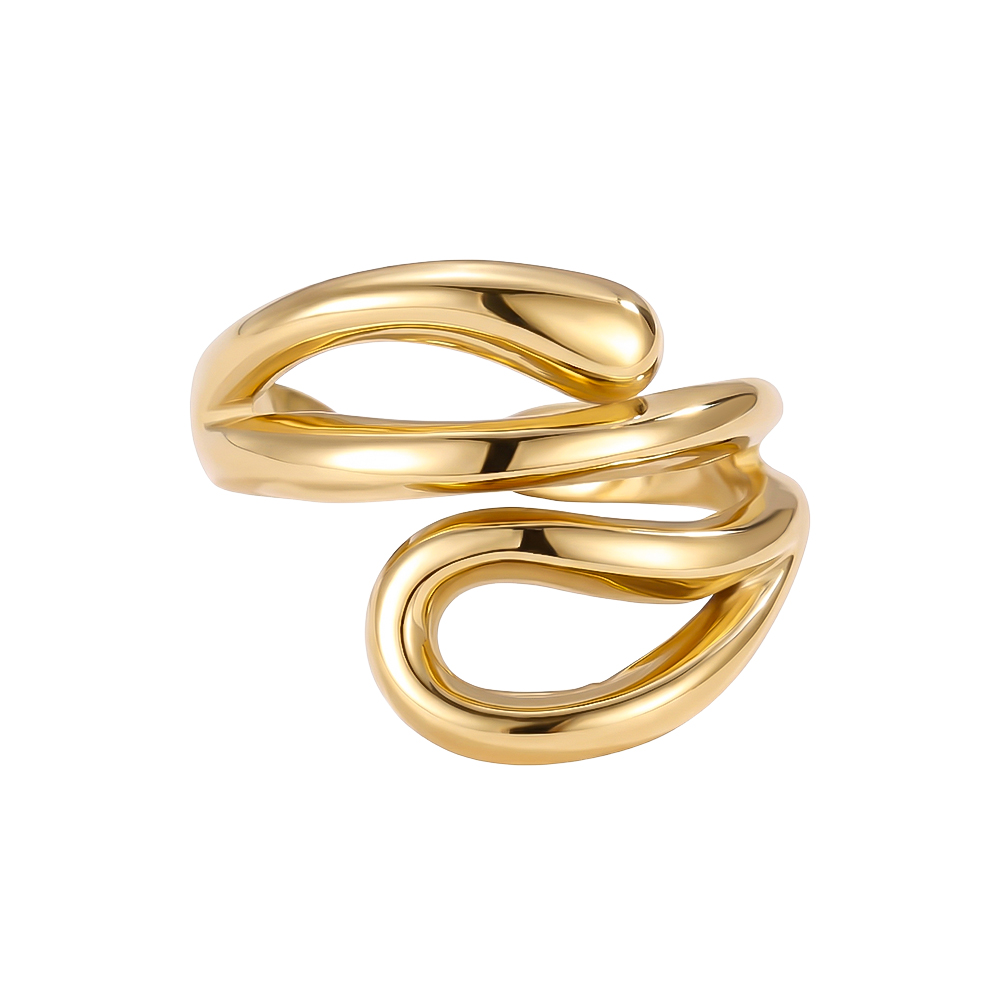 Stainless steel ring, adjustable, snake-like shape