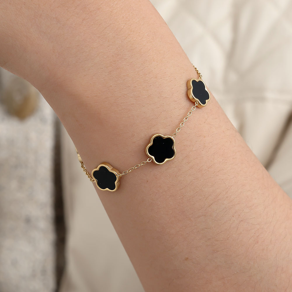 17cm Shell Flowers stainless steel bracelet     