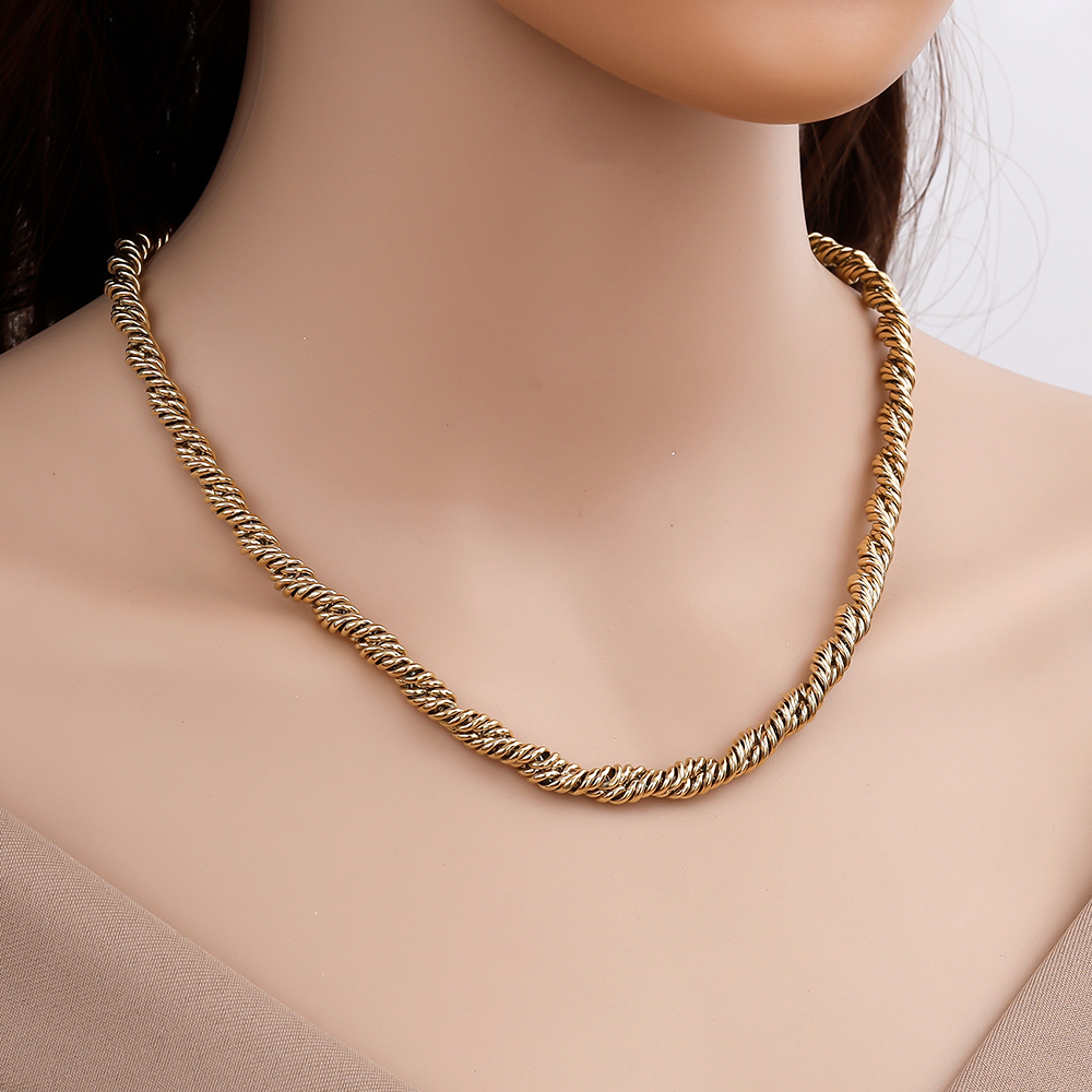 40cm heavy twist stainless steel necklace       
