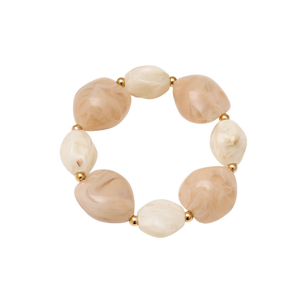 Elastic Resin Stone stainless steel bracelet       