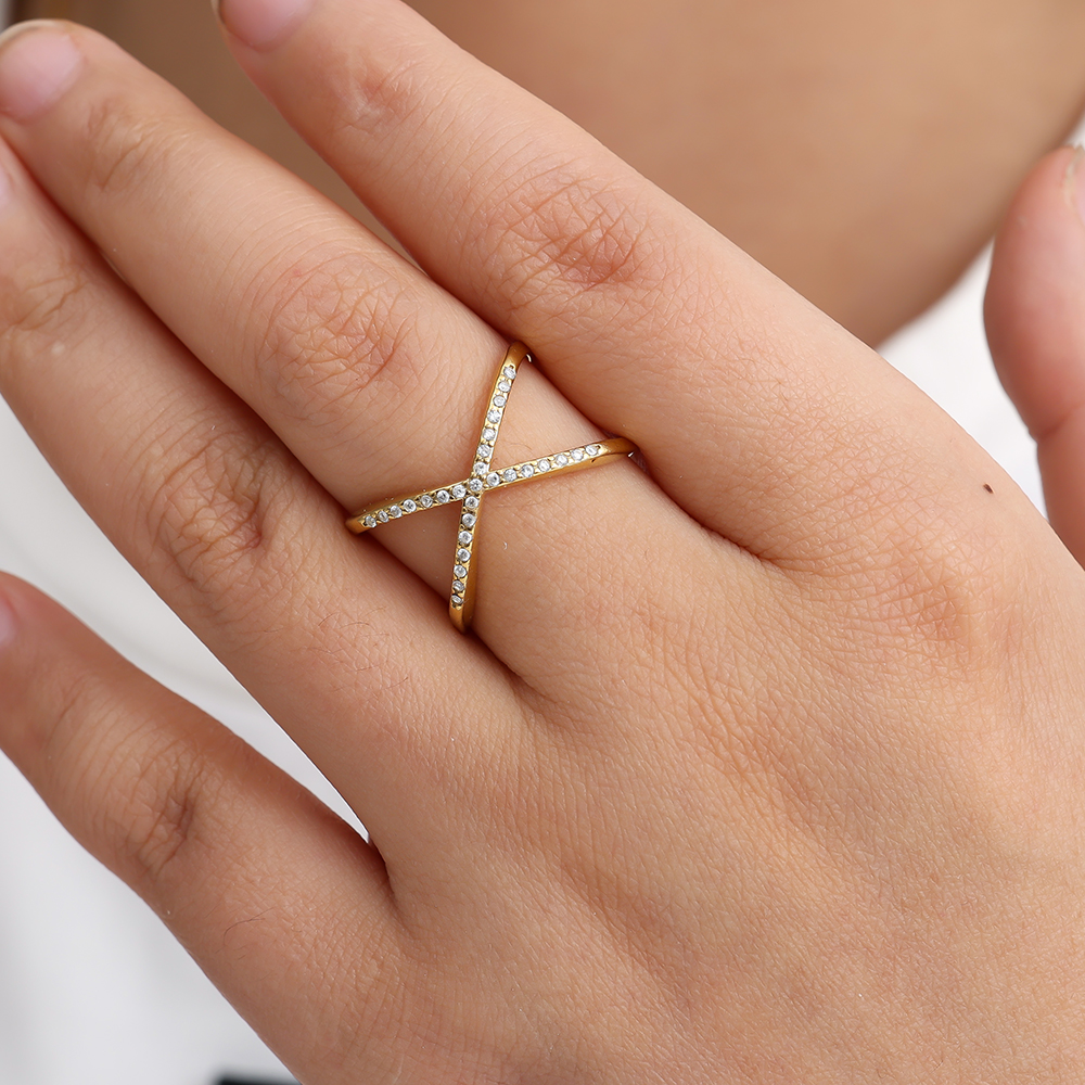 Great Diamond X stainless steel ring    