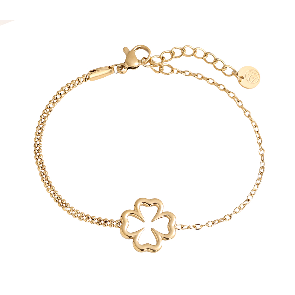 16cm Plain flower stainless steel bracelet       