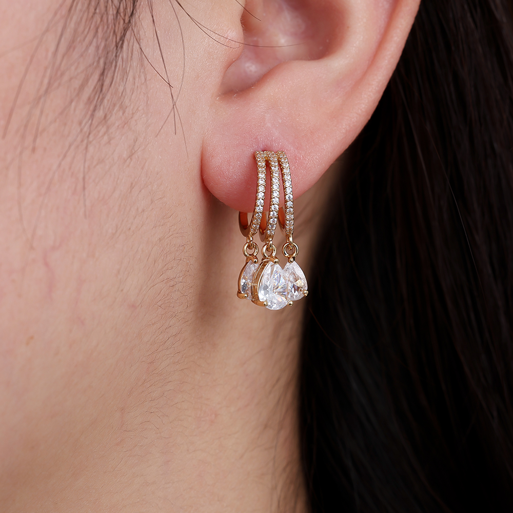 Diamond Drops gold-plated earrings  
