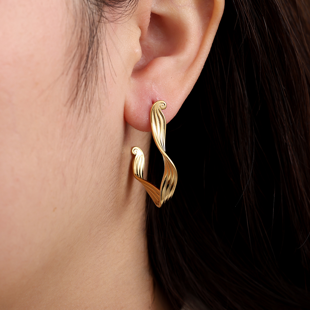 3.3cm Irregularhoop stainless steel earrings