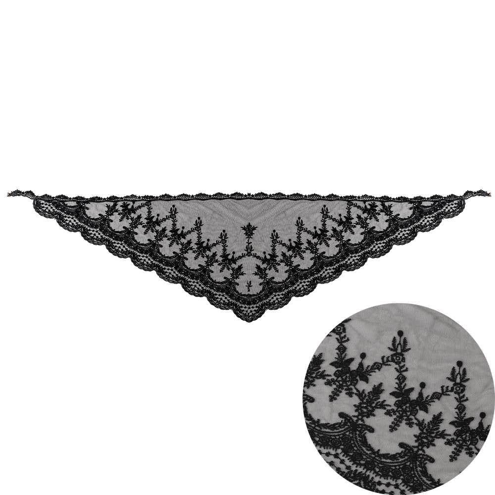 140*40cm Single Colour Ornament Lace Scarf