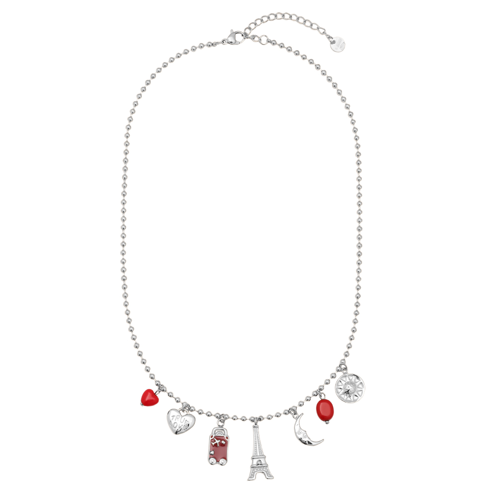 40cm Some Red Charms stainless steel necklace  