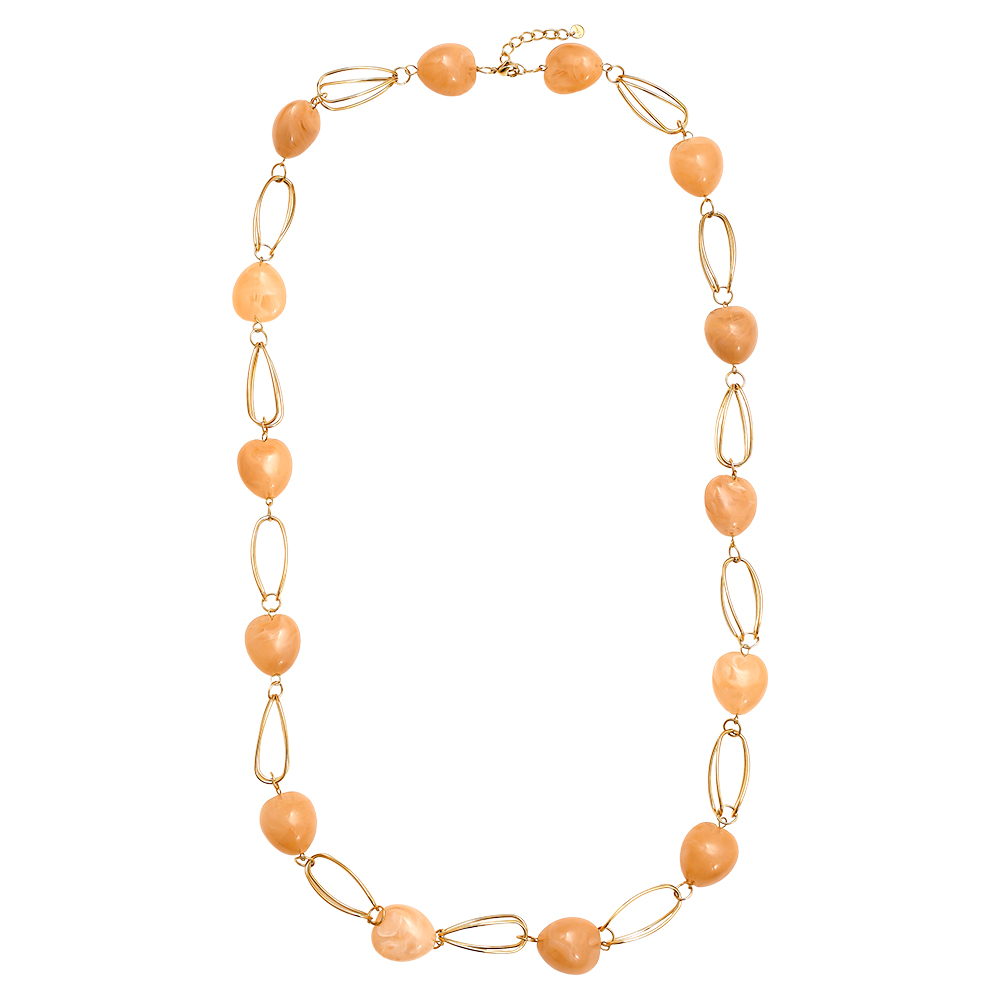 92cm Resin Balls And Cycles Stainless Steel Necklaces 