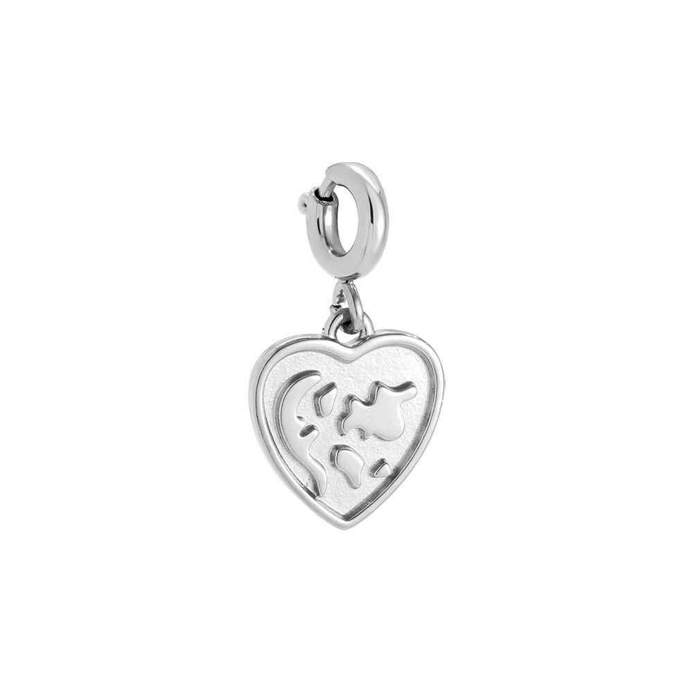 1cm Spring Clasp Nice Heart Stainless Steel Pendant     