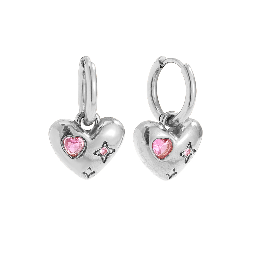 2cm Sweet Heart stainless steel earrings       